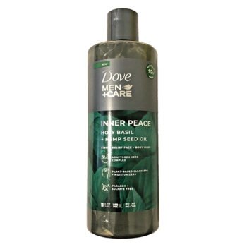 غسول الوجه والجسم من دوف للرجال + كير بزيت الريحان المقدس وبذور القنب، 18 أونصة سائلة